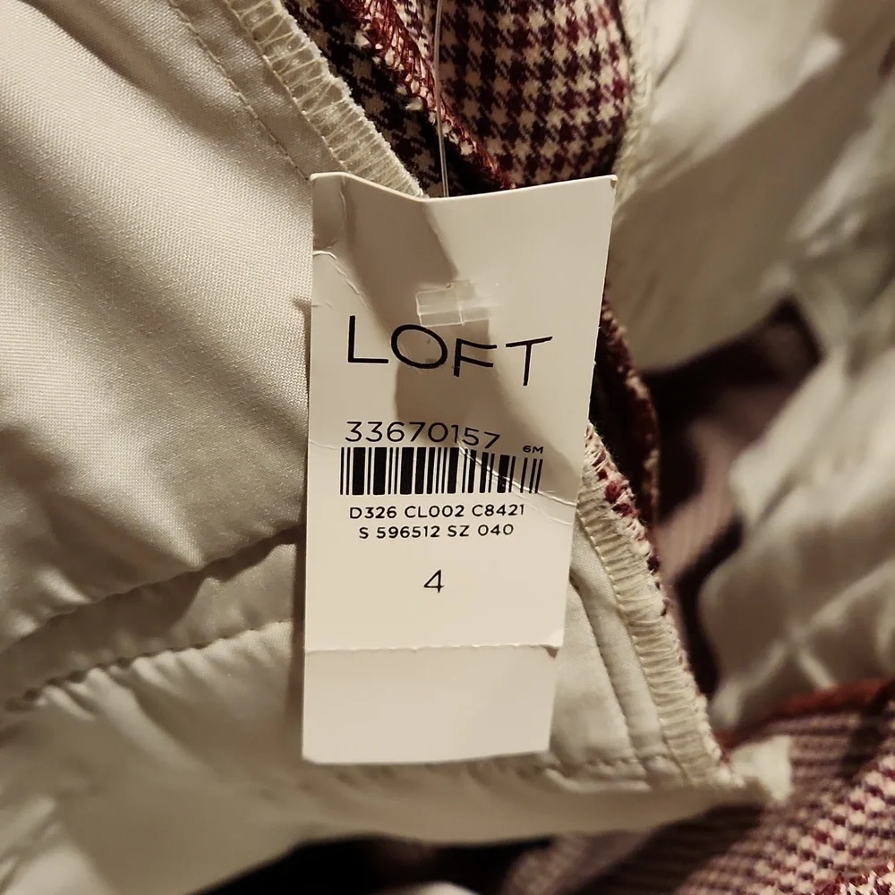 ❤️ NWT! LOFT HIGH RISE CURVY SUTTON SKINNY PANTS IN MINI HOUNDSTOOTH, 4 (27) - Picture 4 of 8